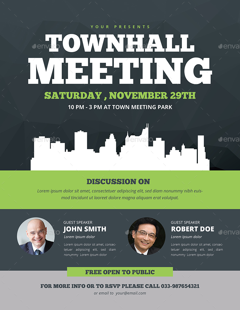 Town Hall Meeting Flyer by Guuver GraphicRiver
